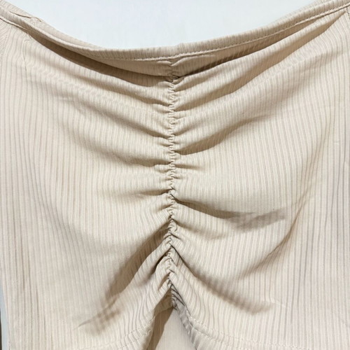 Off-Shoulder Beige Crop Top Shein Like New, Ribbed Fabric, XS