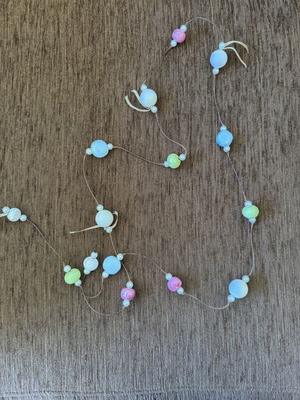 Long Pastel Pearl Necklace like new, colorful stones and pearls
