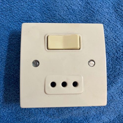 Single switch and socket bakelite external Greek made 1970