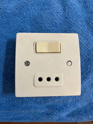 Single switch and socket bakelite external Greek made 1970