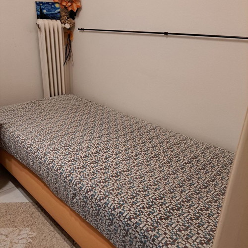 Single bed like new with mattress and free wall cushion