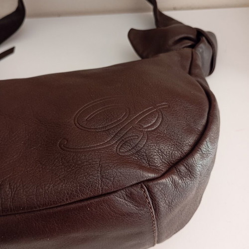 Blumarine vintage shoulder bag leather, like new, brown