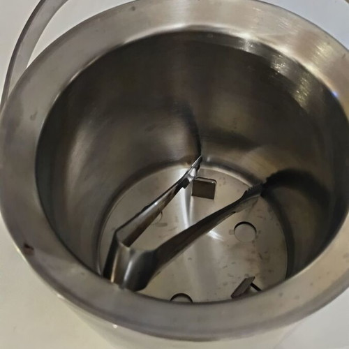 Inox ice bucket new with tongs and airtight lid