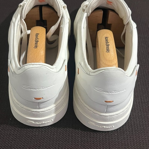 Santoni Leather Sneakers Men’s like new, size 44, creamy white