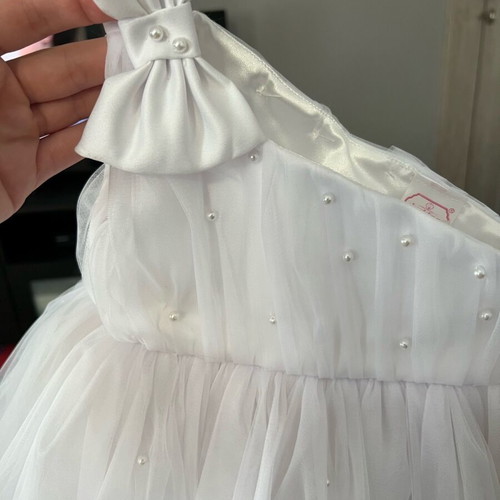 Sugarbabies Baby White Party Dress with Pearls like new