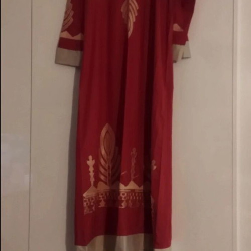 No Limit long boho dress like new, burgundy red with multicolor pattern