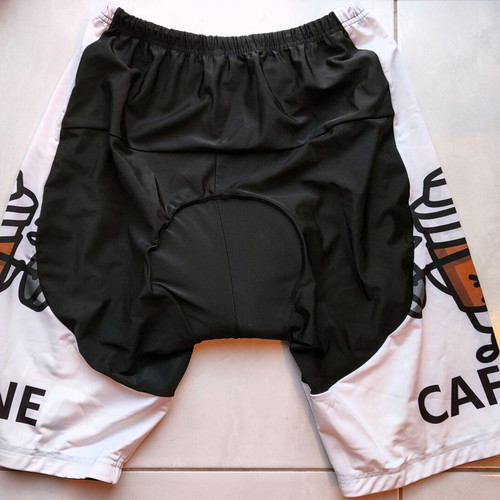 Caffeine Cycling Shorts XXL like new with padding and funny design