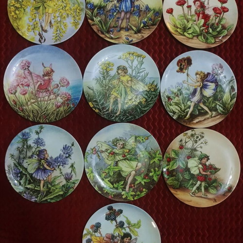 Wedgwood Gresham Flower Fairies Bone China Wall Plates like new, set of 10