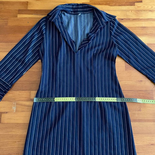 Blue striped caftan dress medium used