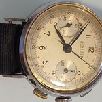 Men's mechanical chronograph watch military steel case 1936, 34mm