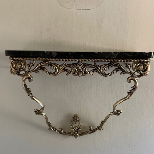 Marble wall shelf used with brass base 54x20x55 cm
