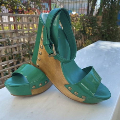Ash green sandals like new, size 37, leather patent