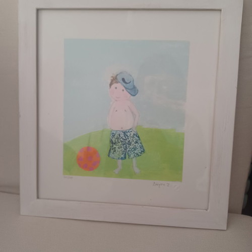 Children's painting from Zouboulakis gallery like new 0.37×0.35m