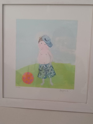 Children's painting from Zouboulakis gallery like new 0.37×0.35m