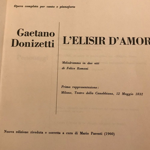 Set of 3 sheet music books by Donizetti and Rossini used