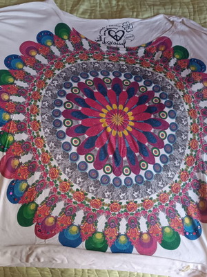Desigual blouse with colorful mandala, size L, like new