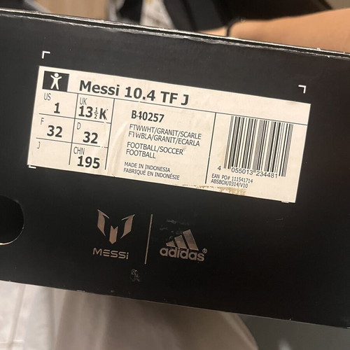 Adidas Messi football shoes like new, kids white and red