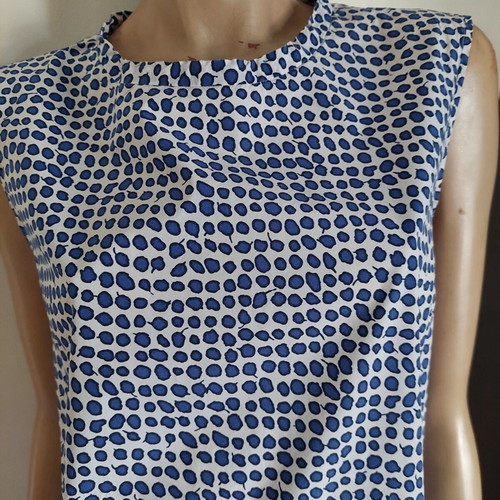 Max Mara sleeveless top blue and white XL