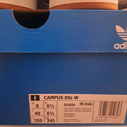 Adidas Campus 00s W like new, black/white, size 40
