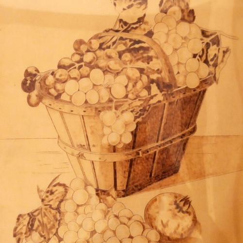 Still life pyrography painting new