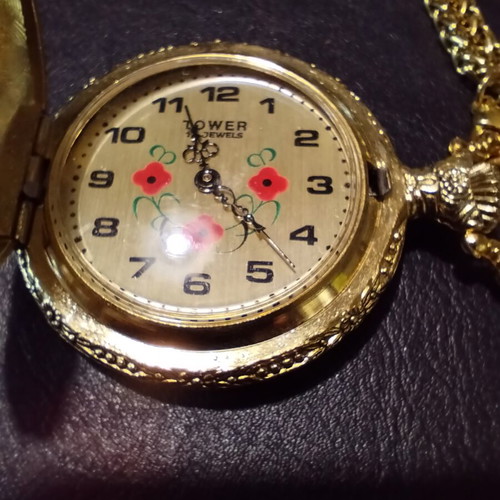 Swiss pocket watch used, mechanical, gold plated