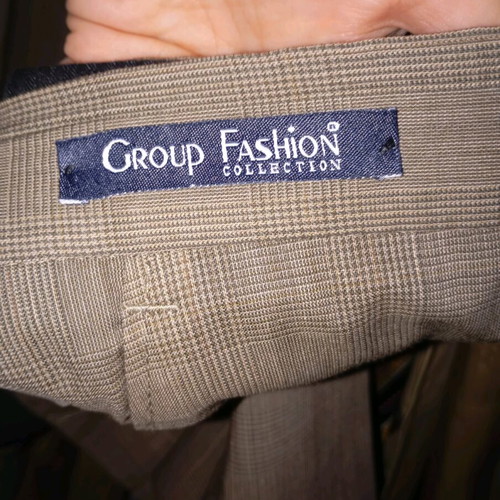 Khaki suit set like new with pants, shirt and tie