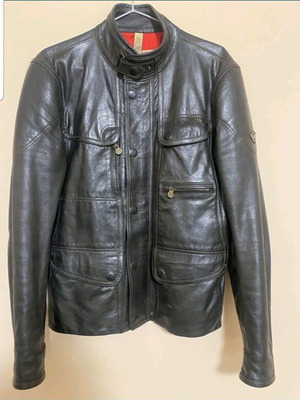 Motorcycle leather jacket made of calf leather like new, size S