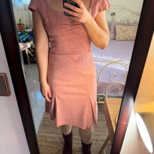Club Monaco pink dress used, size S/XS, wool and silk blend