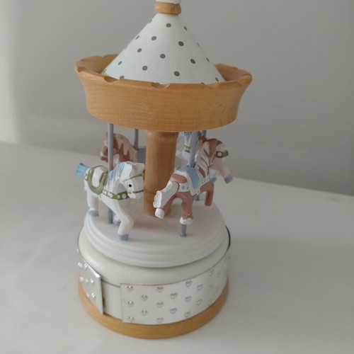 Wooden decorative carousel with music, like new