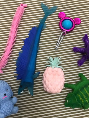 Set of 7 Used Fidget and Squishy Stress Relief Toys
