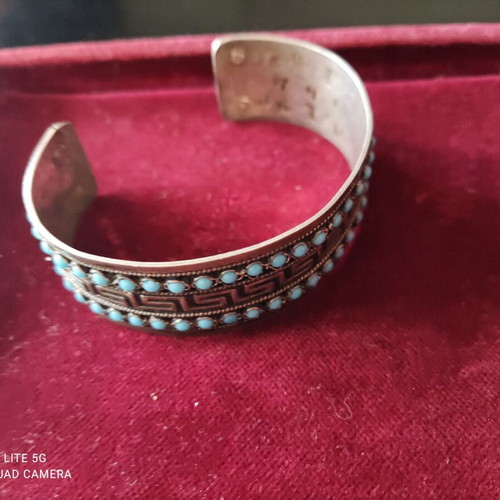 Silver 935 bracelet handmade with turquoise new