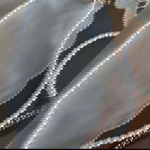 Перлен комплект от колие и гривна нов, бели изкуствени перли