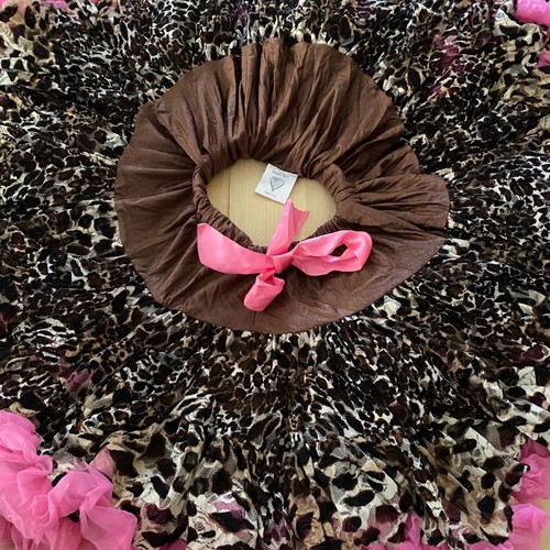 Angels Face skirt with leopard print and fuchsia tulle used, size 4-6 years