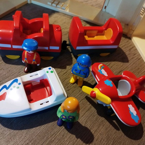 Playmobil 123 set like new with train station, vehicles and figures