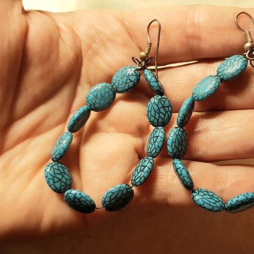 Handmade turquoise dangle earrings new