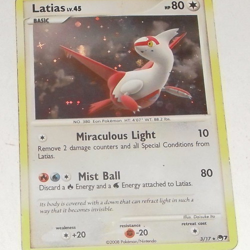 Pokemon Holo Latias card used from Pop Series 7 set 3/17