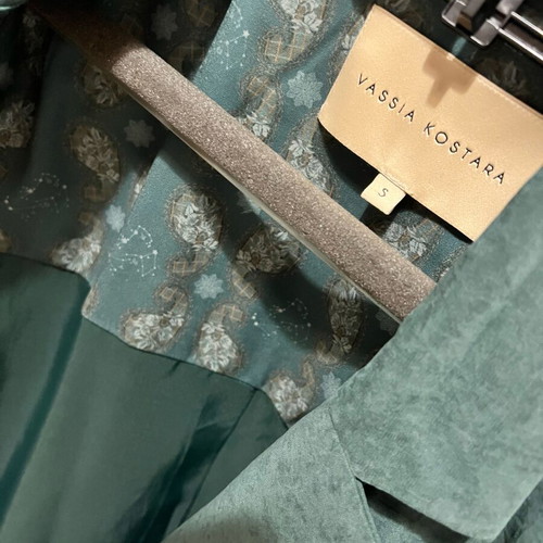 Vassia Kostara suit new, size small, cupro fabric
