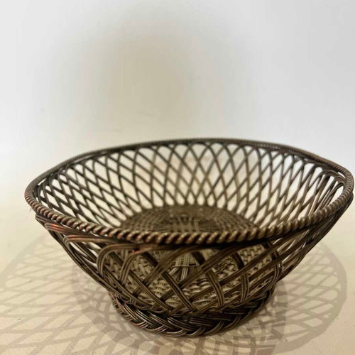 Vintage silver-plated oval basket French style used