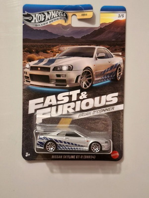 Nissan Skyline R34 Hot Wheels Silver Series new