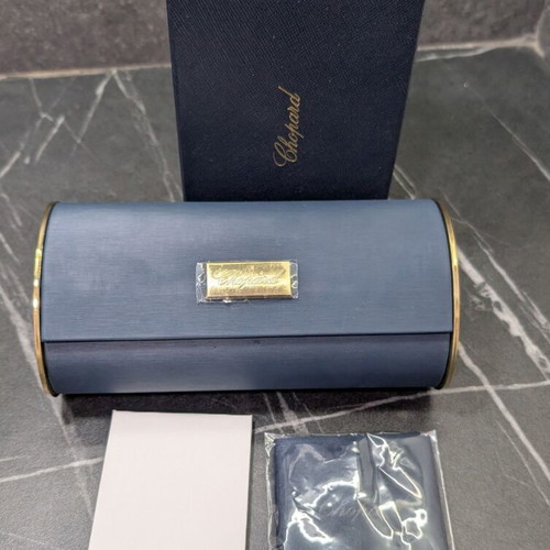 Chopard sunglasses case very large new blue with card and cloth XL