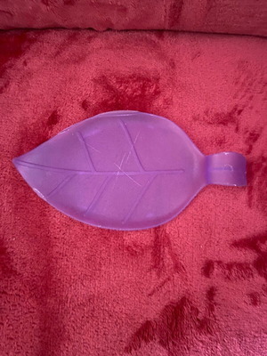 Spoon holder used, plastic, purple color, leaf design