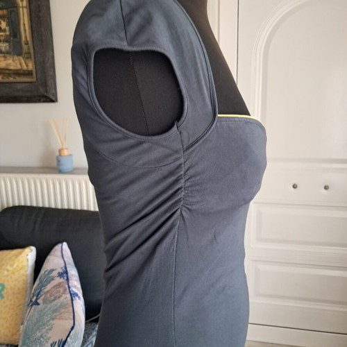 Miss Sixty elastic midi dress like new, grey with yellow trim