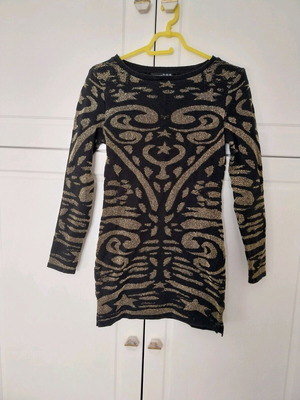 Atmosphere dress mini, tight, knitted, elastic like new, black and gold