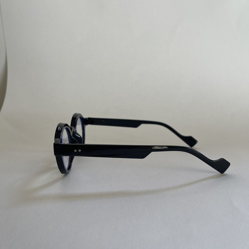 Unisex round reading glasses, black, +2.00 and +2.50