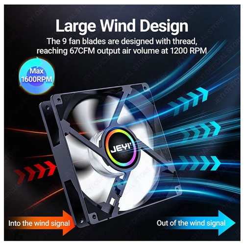 Jeyi 2x ARGB Fan 120mm AURA Ultra Silent with controller and remote new
