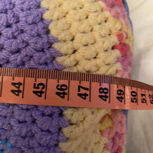 Crochet seat cushion used, 50cm diameter, handmade
