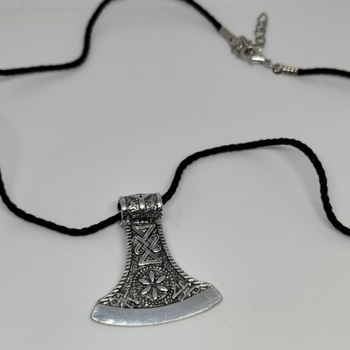 Viking Axe Pendant with Scandinavian Symbols like new
