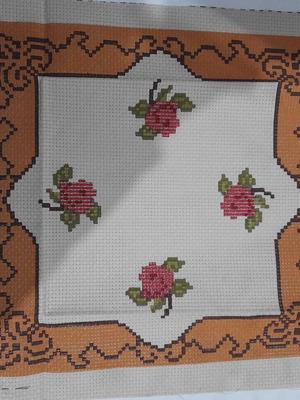 Printed canvas for embroidery pillows Elvico design 2 like new set of 4