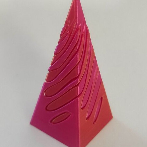 3d Impossible Vortex Pyramid Passthrough Fidget Toy pink-yellow new