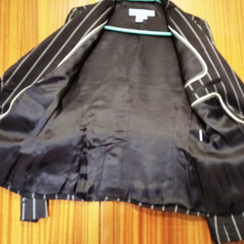Brown chocolate striped suit with pockets Zara Woman size 38 like new